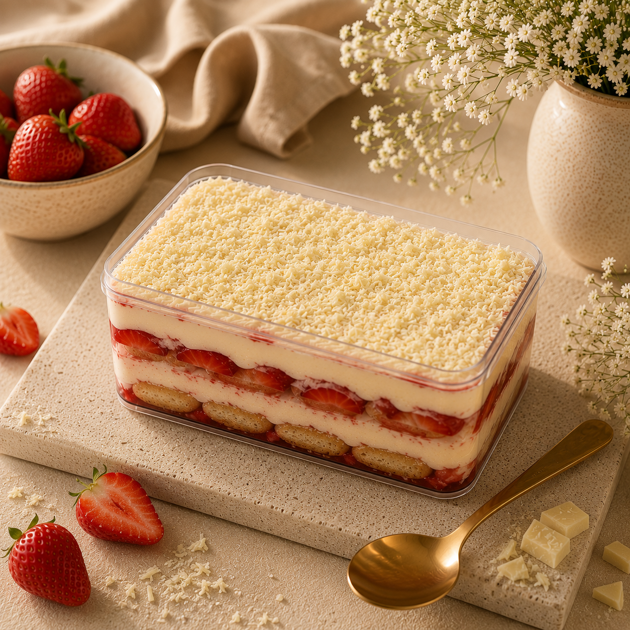 Krémes tiramisu desszertdoboz személyes ajándékhoz – Sweet Magnolia