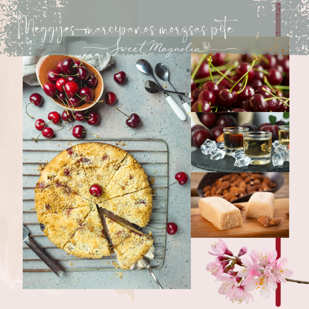 Meggyes-marcipános morzsás pite – Sweet Magnolia kézműves sütemény Budapesten