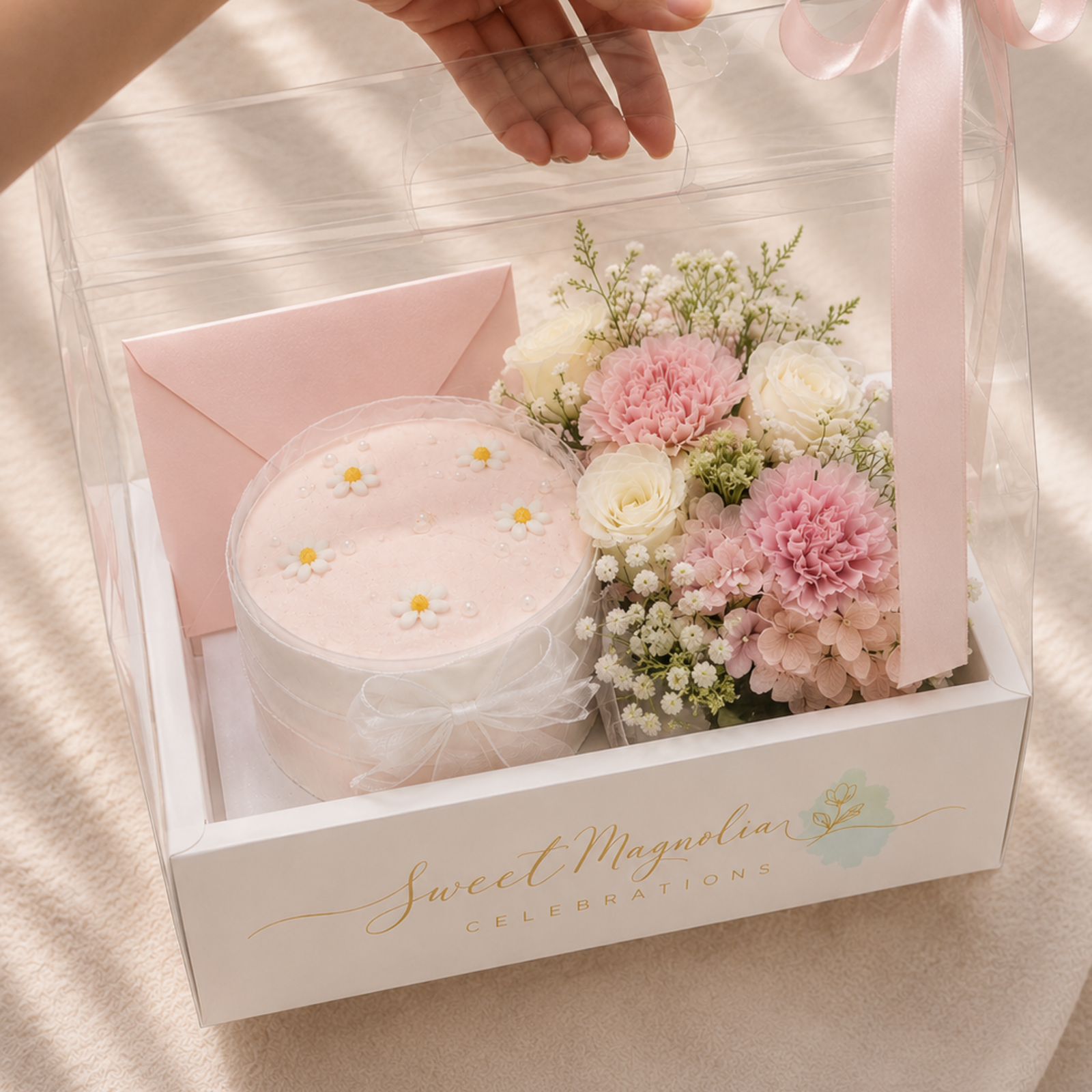 Torta-virág ajándékcsomag – Sweet Magnolia